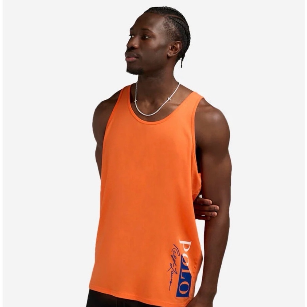 Polo by Ralph Lauren Men's Bright Orange Tank Top - Picture 5 of 7